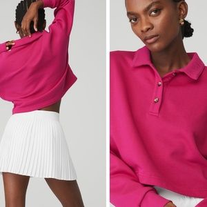 POLO HENLEY PULLOVER Magenta Crush